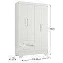 Ver imagem 4 de Guarda-Roupa Infantil 4 Portas 2 Gavetas Branco - Panorama Móveis