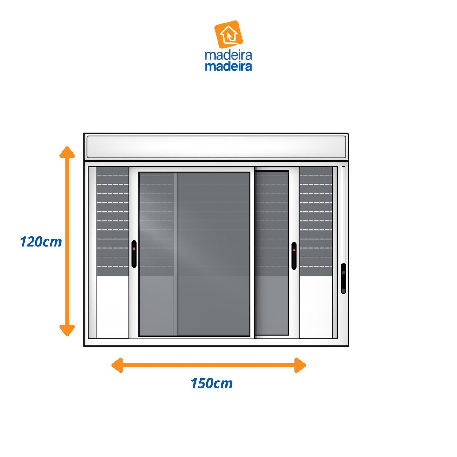 Janela de Aluminio Persiana Integrada 150x120cm 2 Folhas - 3