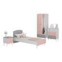 Ver imagem 1 de Quarto Infantil Completo com Colchão Incluso Doçura Multimóveis Mp4332 Branco/cinza/rosa
