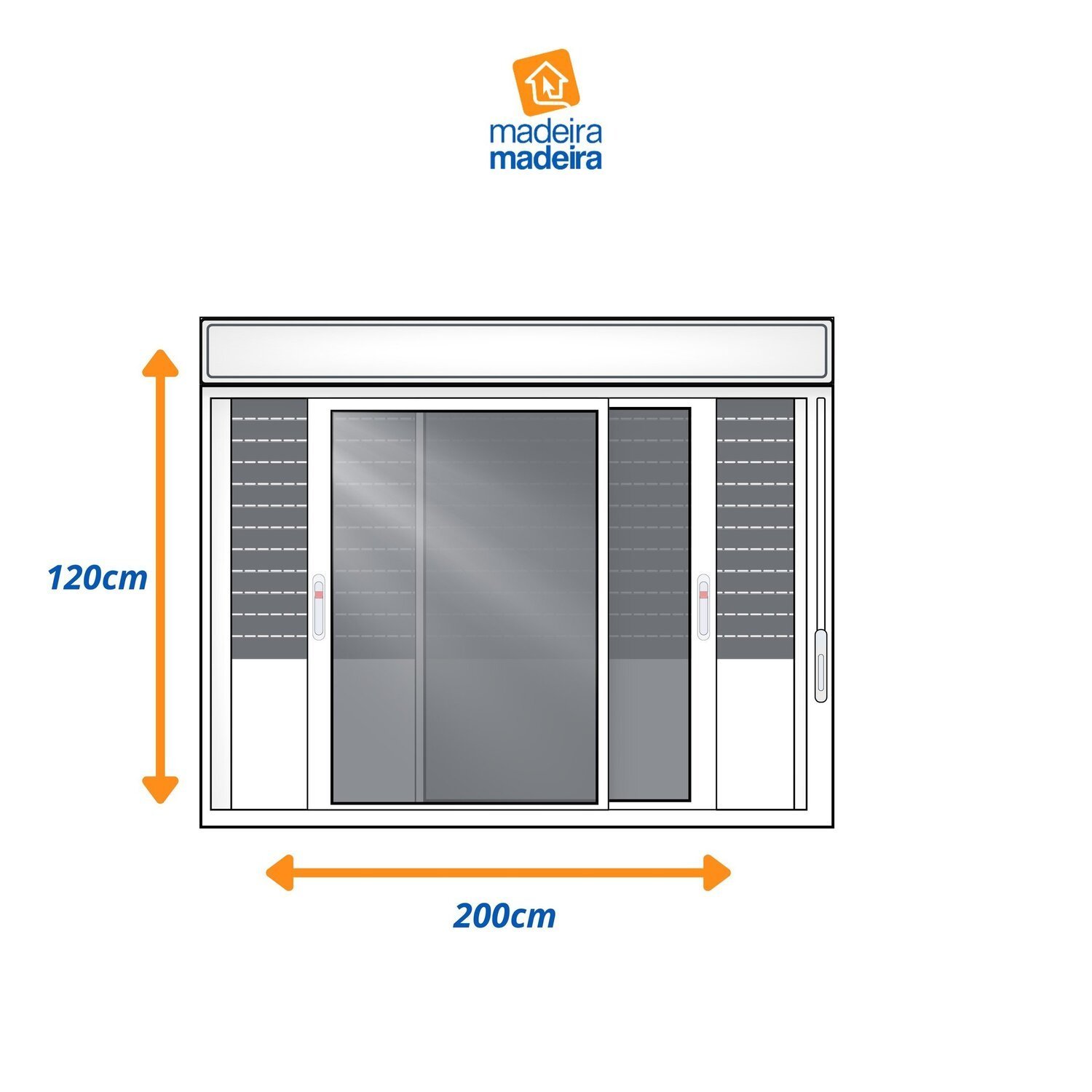 Janela de Aluminio Persiana Integrada 200x120cm 2 Folhas - 3