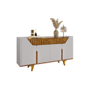 Ver imagem 5 de Aparador Buffet Portas em Mdf Ripado Real Pés de Madeira Maciça Danúbio