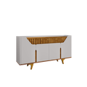 Ver imagem 2 de Aparador Buffet Portas em Mdf Ripado Real Pés de Madeira Maciça Danúbio