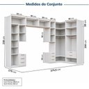 Ver imagem 4 de Guarda-Roupa Planejado 13 Peças 18 Portas 2 Mesa Cabeceira Jade CabeCasa MadeiraOriginals Branco/Fosco