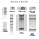 Ver imagem 5 de Guarda-Roupa Planejado 13 Peças 18 Portas 2 Mesa Cabeceira Jade CabeCasa MadeiraOriginals Branco/Fosco