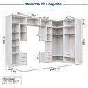 Ver imagem 4 de Guarda-roupa Modulado de Canto 12 Peças 17 Portas 2 Cabeceiras Jade CabeCasa MadeiraOriginals