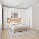 Ver imagem 1 de Guarda-Roupa Planejado de Canto 12 Peças 17 Portas 2 Cabeceiras Jade CabeCasa MadeiraOriginals Branco/Fosco