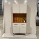 Ver imagem 6 de Kit Armário Cozinha Compacta 71cm x 163cm 4 Portas 2 Gavetas Serena Amadeirado/Off White