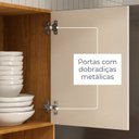 Ver mais imagens de Kit Armário Cozinha Compacta 71cm x 163cm 4 Portas 2 Gavetas Serena Amadeirado/Off White