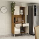 Ver imagem 5 de Kit Armário Cozinha Compacta 71cm x 163cm 4 Portas 2 Gavetas Serena Amadeirado/Off White