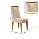 Ver imagem 4 de Mesa de Jantar Eloise Canto Copo 4 Cadeiras Isadora Moderna Veludo Creme/off White/naturale