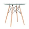 KIT - Mesa Eames com tampo de vidro 80 cm + 3 cadeiras Eiffel DSW Verde escuro - 2