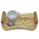 Ver imagem 2 de Kit 2 Bandejas Gratidão Pinus C/ Espaço P/ Xícara Colher