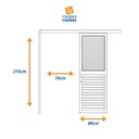 Ver imagem 3 de Porta de Correr Veneziana Aluminio 215x80cm com Vidro Mini Boreal Branco CRV