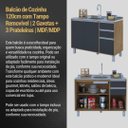 Ver imagem 5 de Balcão Cozinha Gabinete Pia 120 Premium com Tampo Removível:freijó/ Grafite