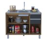 Balcão Cozinha Gabinete Pia 120 Premium com Tampo Removível:freijó/ Grafite - 4
