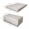Puff Cama Dobrável Casal Cor Suede Bege - 2