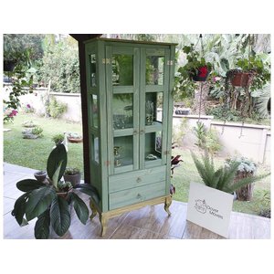 Cristaleira Rústica 2 Portas e 2 Gavetas