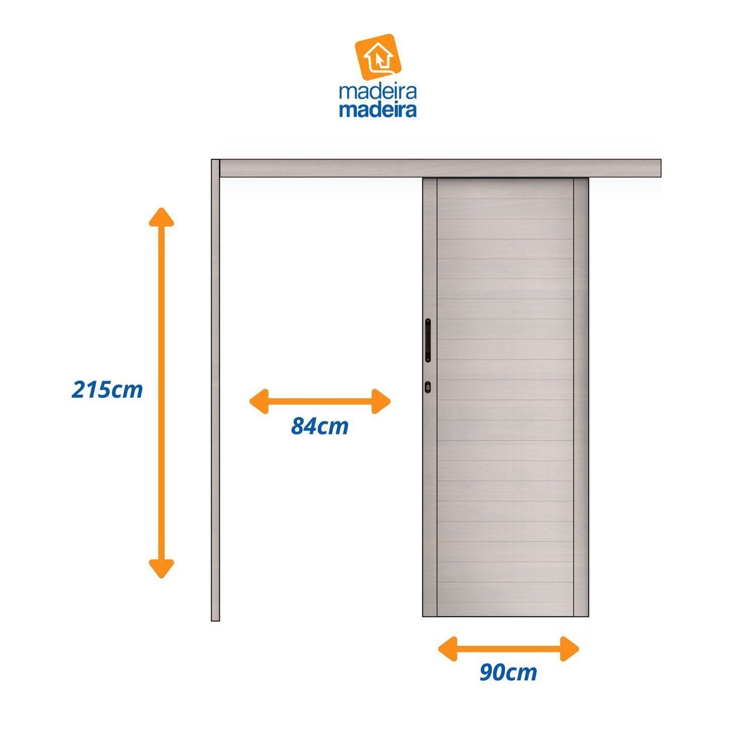 Porta Lambri de Correr de Aluminio 215x90cm Suspensa | MadeiraMadeira