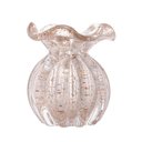 Ver imagem 2 de Vaso de Murano Italy Transparente e Dourado 10cm x 10cm x 11cm - Wolff