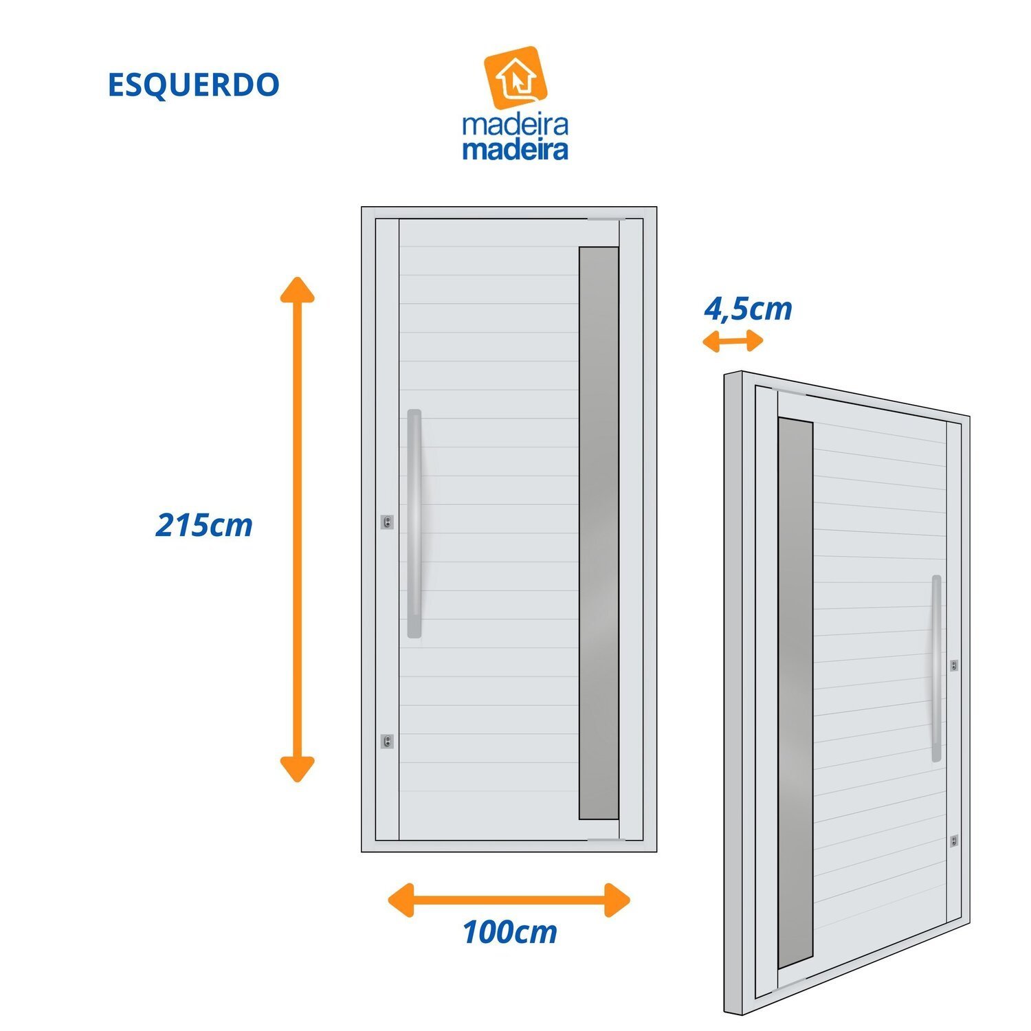 Porta Lambri Pivotante de Aluminio 215x100cm com Visor - 3