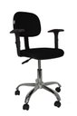 Ver imagem 1 de Cadeira Secretaria Bolt CR com Braco Regulavel - Couro Sintetico Corano - Preto