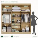 Ver imagem 6 de Guarda-Roupa Casal 6 Portas 2 Gavetas França Espresso Móveis Cinza/Jequitibá/Granizo
