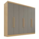 Ver imagem 3 de Guarda-Roupa Casal 6 Portas 2 Gavetas França Espresso Móveis Cinza/Jequitibá/Granizo