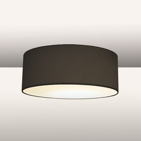 Luminária Plafon Redondo Cúpula em Tecido 50x15:preto5962