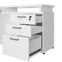 Ver imagem 4 de Mesa em L para Escritório Mesa L Pé Metal Armário 3 Gavetas Branco F5 Office