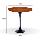 Ver imagem 2 de Mesa Bistrô Saarinen 60 cm Tampo Pau Ferro Base Preta Personal Decor Design Branco