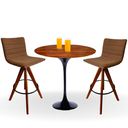 Ver imagem 3 de Mesa Bistrô Saarinen 60 cm Tampo Pau Ferro Base Preta Personal Decor Design Branco