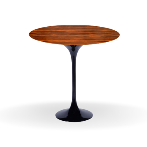 Mesa Bistrô Saarinen 60 cm Tampo Pau Ferro Base Preta Personal Decor Design Branco