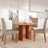 Mesa de Jantar Ariela 109cm com Tampo em Mdf e 4 Cadeiras Clarice Wood Cinamomo/madeira/linho Bege - 2