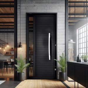 Porta Lambri Pivotante de Aluminio 227x115cm com Visor