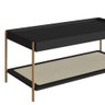 Mesa de Centro Retangular C/ Prateleira 93cm Palhinha Pé Metal Oslo Artesano | Hanover/dourado - 4