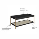 Ver imagem 5 de Mesa de Centro Retangular C/ Prateleira 93cm Palhinha Pé Metal Oslo Artesano | Hanover/dourado
