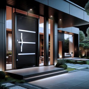 Porta Lambri Pivotante de Aluminio 228x115cm com Puxador Oval