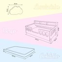 Ver imagem 2 de Cama Infantil Nina em Mdf com Colchão e Enxoval Trança Rosa 2,5m e Luminária Nuvem Led em Mdf - Bran