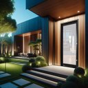 Ver imagem 1 de Porta Pivotante de Aluminio 228x115cm Vidro Panoramico