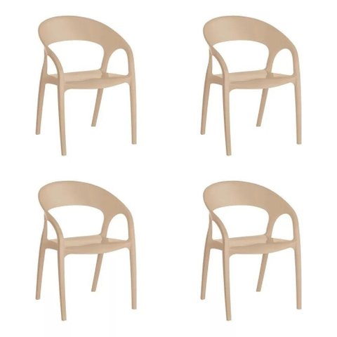 Cadeira Glass Plus Cappuccino 4 Unidades Kappesberg UZ4004