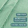 Cobre Leito Queen Size Bordada Amber 200 Fios Super Macio Chess:verde - 3