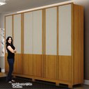Ver imagem 2 de Guarda Roupa Casal Urban 6 Portas Cinamomo e Off-white com Cômoda Rubi 4 Gavetas Cinamomo – Leifer