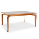 Ver imagem 6 de Mesa Bella 160 Vidro Off White Acabamento Champagne