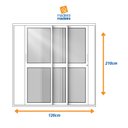 Ver imagem 2 de Porta de Correr de Aluminio 210x120cm 3 Folhas Moveis