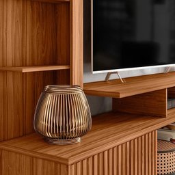 Estante Home Theater Flórida para TV até 65” Cinamomo Mel - PR Móveis - 3