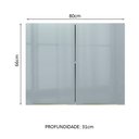 Ver imagem 3 de Armário Aéreo Madesa Lux 80 cm 2 Portas Branco/Cinza