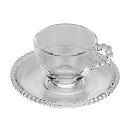 Conjunto de 4 Xícaras de Chá com Pires 200 Ml Cristal Wolff - 4