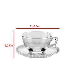 Conjunto de 4 Xícaras de Chá com Pires 200 Ml Cristal Wolff - 6