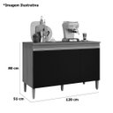 Ver imagem 3 de Balcão de Pia para Cozinha 120 Cm 3 Portas Kadu Amêndoa/branco