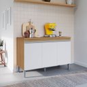 Ver imagem 6 de Balcão de Pia para Cozinha 120 Cm 3 Portas Kadu Amêndoa/branco